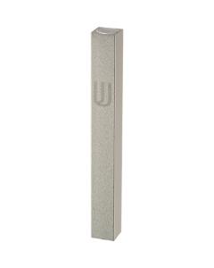 Aluminum Mezuzah with Printed "Shin" - Matte Silver