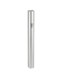 Aluminum Semi-Round Mezuzah - Shiny Silver