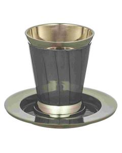 Aluminum Kiddush Cup with Saucer - Gray