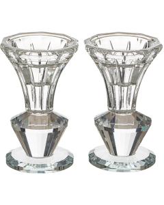 Elegant Crystal Candlesticks - 3.54"