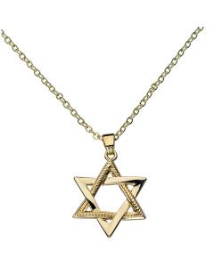 Metal Magen David Necklace with Gold-Tone Finish