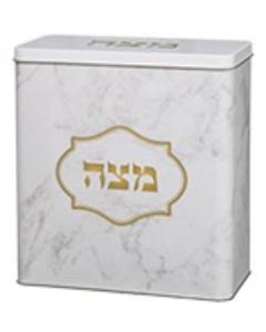 Tin Matzah Box - Marble Gold