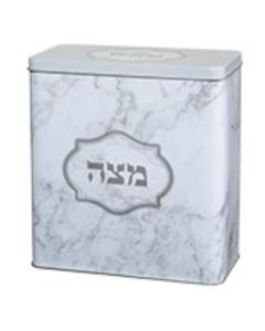 Tin Matzah Box - Marble Gray