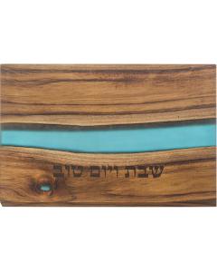 Challah Tray with Epoxy - Blue 1