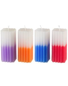 Havdalah Candle Multicolor - Corrugated Design