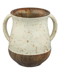 Wood Gold & Silver Speckled Handmade Wash Cup