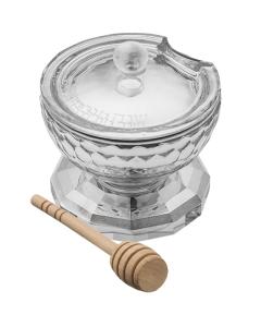 Elegant Crystal Honey Dish - Clear