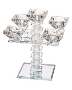 Crystal 5 Branch Candlesticks - Clear