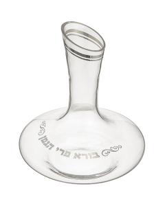 Glass Wine Bottle with Silver Letters