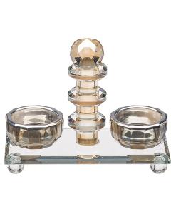 Crystal Salt & Pepper Stand - Gold