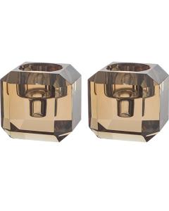 Crystal Candlesticks - Cube (Brown)