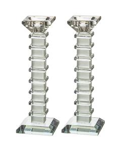 Pair of Crystal Elegant Candlesticks - Clear