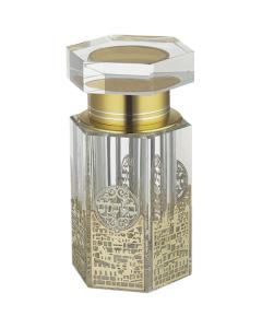 Crystal Besamim Holder with Plaque - Jerusalem