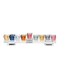 Crystal Elegant Hanukkiah - Multicolored