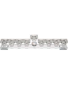 Crystal Elegant Hanukkiah with Faceted Ball - Clear