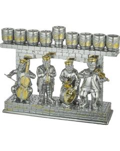 Polyresin Menorah with Hassidic Figurine 16X22 cm