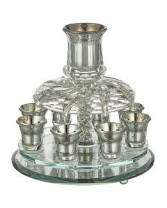 Crystal Wine Divider with 8 Small Cups