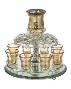 Crystal Wine Divider with 8 Small Cups