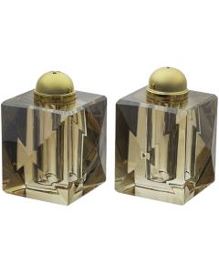 Brown Crystal Salt & Pepper Set - Pyramid