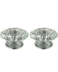 Crystal Candlesticks - Silver