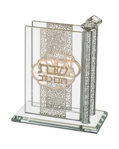 Crystal Matches Holder with Ornamental Plaque