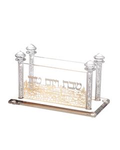 Crystal Napkin Holder with Metal Plate - Jerusalem