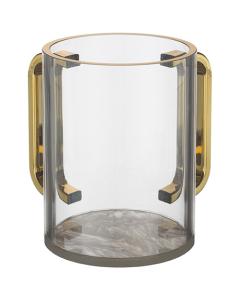 Perspex Clear Washing Cup with Gold Handles