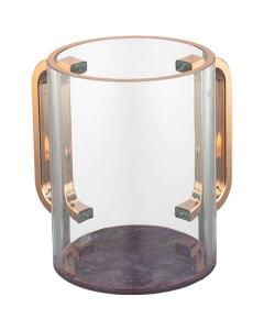 Perspex Clear Washing Cup with Rose Gold Handles