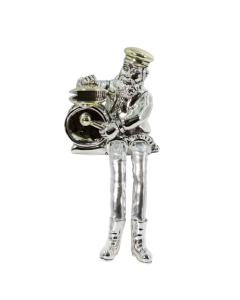 Polyresin Sitting Hassidic Figurine - Drums Player