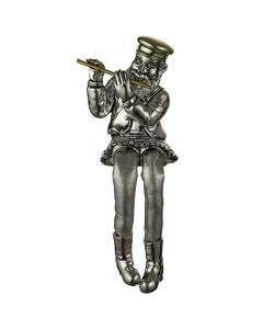 Polyresin Sitting Hassidic Figurine - Flute Player