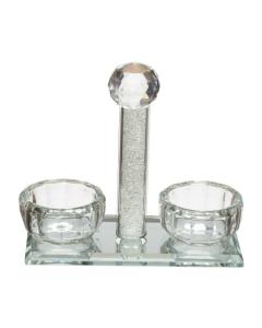 Crystal Salt Holder w/ Glass Chips
