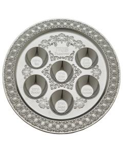 Plastic Passover Seder Plate - Silver-Tone