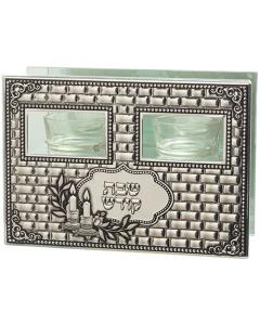 Glass Candlesticks w/ Plate