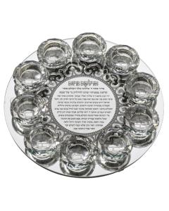 10 Crystal Candlesticks w/ Plaque