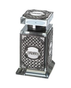 Crystal Besamim Holder with Metal Plaque