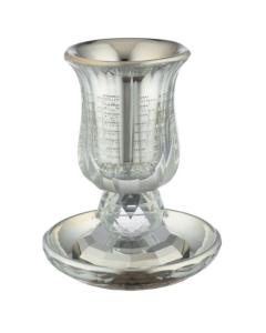 Crystal Kiddush Cup with Stem - "The Bible Rivers"