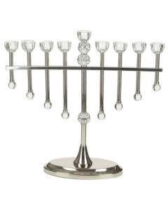 Metal Chanukiah with Crystal Cups & Balls