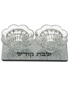 Glass Candlesticks - With Glitter