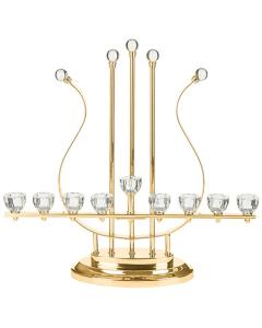 Metal Oil Menorah with Crystal