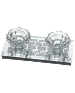 Glass Candlesticks With Stones