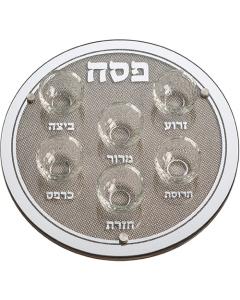 Glass Passover Seder Plate with Glass Stones