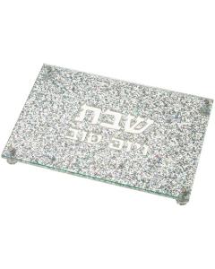 Perspex Tray With Silver Glitter