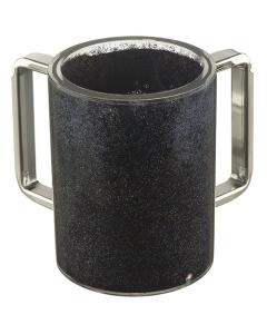 Perspex Clear Washing Cup - Black Glitter