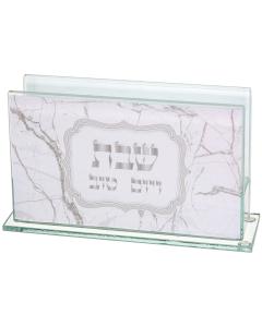 Glass Matches Holder with Print - Marble Design