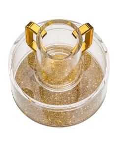 Acrylic Mayim Achronim with Gold Glitter