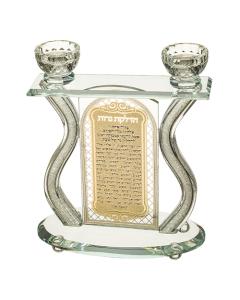 Wavy Crystal Candlesticks with Candle Lighting