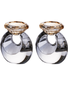 Pair of Crystal Elegant Candlesticks 10 cm