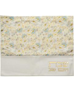 Faux Leather Challah Cover - Blue & White Flowers