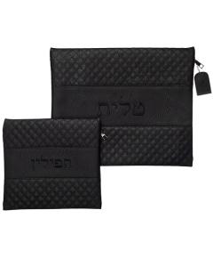 Leather Like Talit - Tefilin Set 36*29 cm with Embroidery