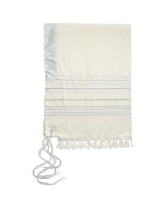 Tallit Mofet Size 50 - Silver Stripes